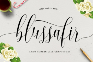 Blussafir Script: A Modern Calligraphy Font for Creative Projects
